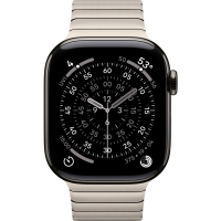 Apple Watch Series 11, 46mm, Slate Titanium Case with Natural Link Bracelet