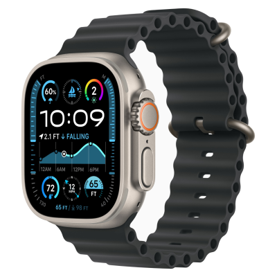 Apple Watch Ultra 2 (2024) GPS + Cellular, 49 мм, корпус из бежевого титана, ремешок Ocean чёрного цвета