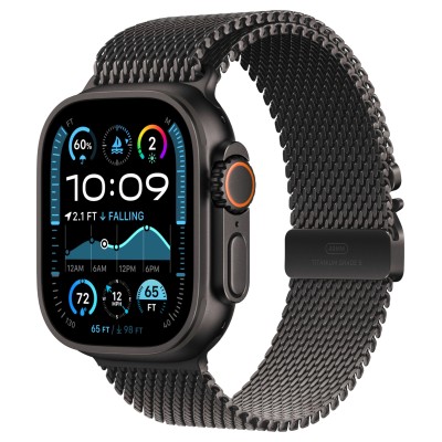 Apple Watch Ultra 2 (2024) GPS + Cellular, 49 мм, корпус из чёрного титана, ремешок Milanese чёрного цвета, L