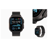 Apple Watch Ultra 2 (2024) GPS + Cellular, 49 мм, корпус из чёрного титана, ремешок Milanese чёрного цвета, L