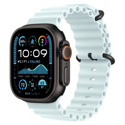 Apple Watch Ultra 2 (2024) GPS + Cellular, 49 мм, корпус из чёрного титана, ремешок Ocean голубого цвета