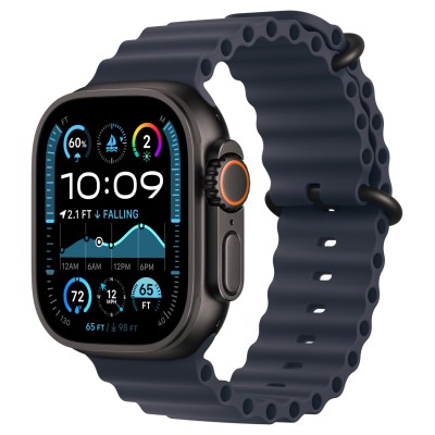Apple Watch Ultra 2 (2024) GPS + Cellular, 49 мм, корпус из чёрного титана, ремешок Ocean тёмно-синего цвета