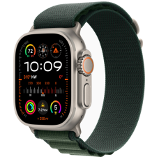 Apple Watch Ultra 2 (2024) GPS + Cellular, 49 мм, корпус из бежевого титана, ремешок Alpine тёмно-зелёного цвета, L