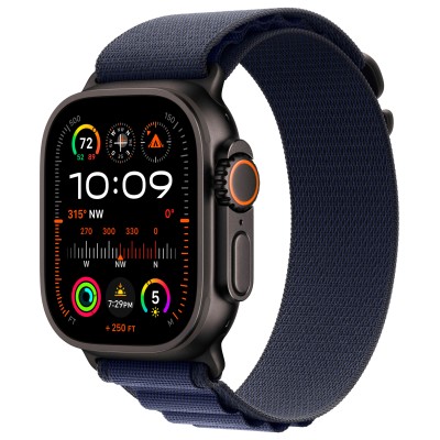 Apple Watch Ultra 2 (2024) GPS + Cellular, 49 мм, корпус из чёрного титана, ремешок Alpine тёмно-синего цвета, M