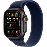 Apple Watch Ultra 2 (2024) GPS + Cellular, 49 мм, корпус из чёрного титана, ремешок Trail синего цвета, S/M