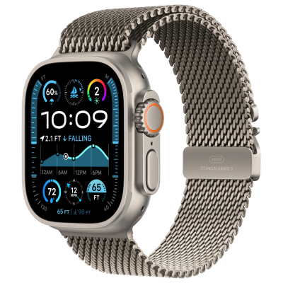 Apple Watch Ultra 2 (2024) GPS + Cellular, 49 мм, корпус из бежевого титана, ремешок Milanese бежевого цвета, S