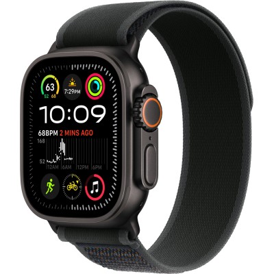 Apple Watch Ultra 2 (2024) GPS + Cellular, 49 мм, корпус из чёрного титана, ремешок Trail чёрного цвета, M/L