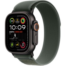 Apple Watch Ultra 2 (2024) GPS + Cellular, 49 мм, корпус из чёрного титана, ремешок Trail зелёного цвета, M/L