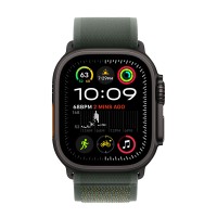 Apple Watch Ultra 2 (2024) GPS + Cellular, 49 мм, корпус из чёрного титана, ремешок Trail зелёного цвета, M/L