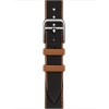 Apple Watch Hermes Series 10 42mm, Silver Titanium, Twill Jump Attelage Single Tour, Noir/Gold "MXJE3"