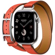 Apple Watch Hermes Series 10 42mm, Silver Titanium, Hapi Double Tour, Orange Field "H42DAPO"