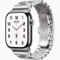 Apple Watch Hermes Series 10 46mm, Silver Titanium, Grand H Large, Satine "MXJT3L"