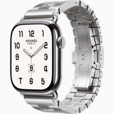 Apple Watch Hermes Series 10 46mm, Silver Titanium, Grand H Large, Satine "MXJT3L"