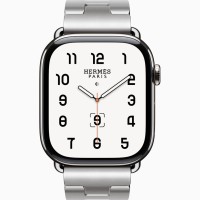 Apple Watch Hermes Series 10 46mm, Silver Titanium, Grand H Large, Satine "MXJT3L"