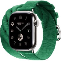 Apple Watch Hermes Series 10 42mm, Silver Titanium, Torsade Double Tour, Vert Moyen "MXK13"