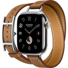 Apple Watch Hermes Series 10 42mm, Silver Titanium, Hapi Double Tour, Gold "H42DAPB"