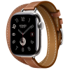 Apple Watch Hermes Series 10 42mm, Silver Titanium, Attelage Double Tour, Gold