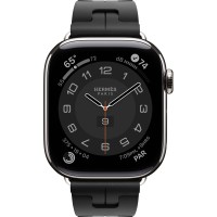 Apple Watch Hermes Series 10 46mm, Silver Titanium, Kilim Single Tour, Noir "MXJN3"