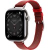 Apple Watch Hermes Series 10 42mm, Silver Titanium, Twill Jump Single Tour, Rouge Grenat / Vermillon "MXJF3" Apple Watch Hermes Series 10 42mm, Silver Titanium, Twill Jump Single Tour, Rouge Grenat / Vermillon "MXJF3"