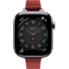 Apple Watch Hermes Series 10 42mm, Silver Titanium, Twill Jump Single Tour, Rouge Grenat / Vermillon "MXJF3"