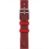 Apple Watch Hermes Series 10 42mm, Silver Titanium, Twill Jump Single Tour, Rouge Grenat / Vermillon "MXJF3"