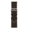 Apple Watch Hermes Series 10 46mm, Silver Titanium, Barénia Leather Single Tour Deployment Buckle, Ebène