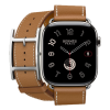 Apple Watch Hermes Series 10 46mm, Silver Titanium, Hapi Double Tour, Gold