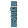 Apple Watch Hermes Series 10 46mm, Silver Titanium, Swift Leather Single Tour, Bleu Jean
