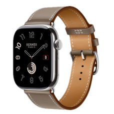 Apple Watch Hermes Series 10 46mm, Silver Titanium, Leather Single Tour, Etoupe