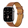 Apple Watch Hermes Series 10 46mm, Silver Titanium, Leather Single Tour, Gold