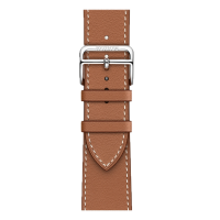 Apple Watch Hermes Series 10 46mm, Silver Titanium, Leather Single Tour, Gold