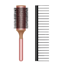 Расческа-брашинг Dyson Round Brush + Detangling Comb, Pale Rose/Black