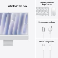 Apple iMac 24" Retina 4,5K, M4, (8C CPU, 8C GPU, 2024), 24 GB, 512 GB SSD, Silver