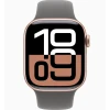 Apple Watch Series 10 42mm, Rose Gold Aluminum, Case with Sport Band, Stone Grey, M/L