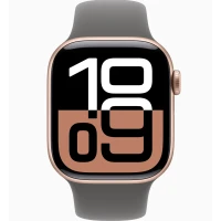 Apple Watch Series 10 42mm, Rose Gold Aluminum, Case with Sport Band, Stone Grey, M/L