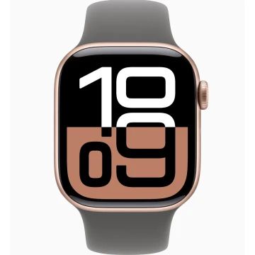Apple Watch Series 10 42mm, Rose Gold Aluminum, Case with Sport Band, Stone Grey, M/L