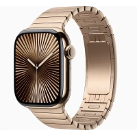 Apple Watch Series 10 42mm, Gold Titanium, Stainless Steel Link Bracelet, Gold