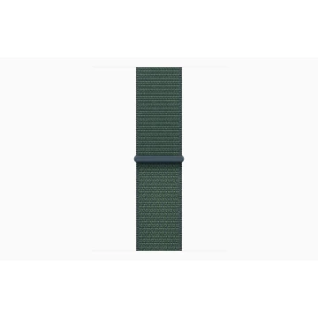 Apple Watch Series 10 42mm, Jet Black Aluminum, Case with Textile Sport Loop, Lake Green