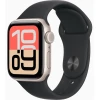 Apple Watch SE 3, GPS+Cellular, 40mm, Starlight Aluminum Case with Black Sport Band - S/M
