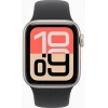 Apple Watch SE 3, GPS+Cellular, 40mm, Starlight Aluminum Case with Black Sport Band - S/M