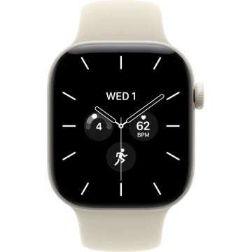 Apple Watch Series 12, 46mm, Pearl White Ceramic Case with Sand Sport Band - M/L
