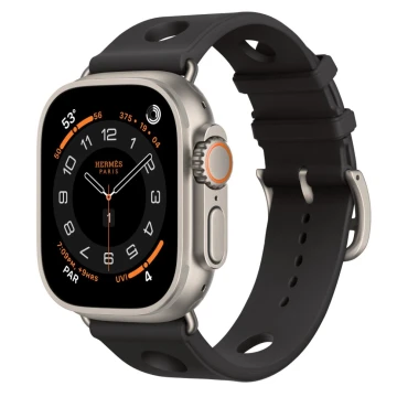 Apple Watch Hermes Ultra 3, 49mm, Natural Titanium, спортивный ремешок Scub’H Diving, Noir
