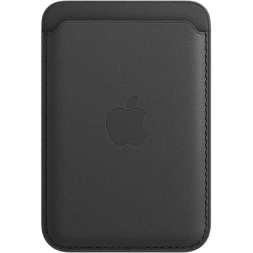 Чехол-бумажник Apple MagSafe для iPhone 12 / 12 Pro, кожа, чёрный