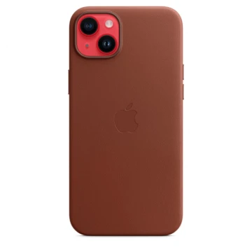 Кожаный чехол Leather Case для iPhone 14, "коричневый"
