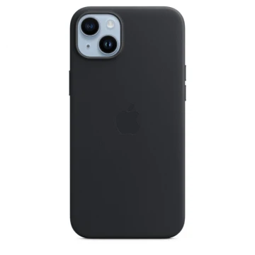 Кожаный чехол Leather Case для iPhone 14, "тёмная ночь"