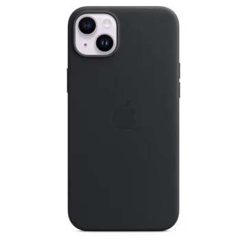 Кожаный чехол Leather Case для iPhone 14, "тёмная ночь"