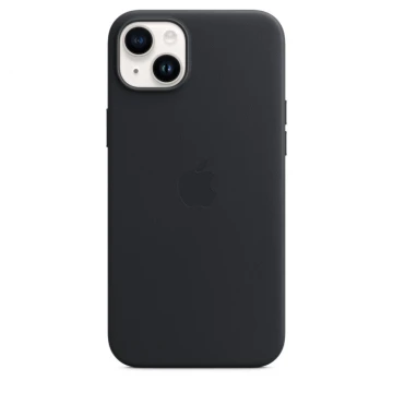 Кожаный чехол Leather Case для iPhone 14, "тёмная ночь"