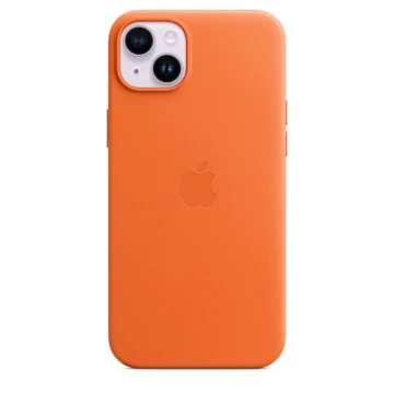 Кожаный чехол Leather Case для iPhone 14, "оранжевый"