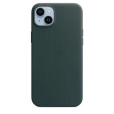 Кожаный чехол Leather Case для iPhone 14, "зелёный"