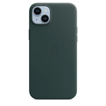 Кожаный чехол Leather Case для iPhone 14, "зелёный"